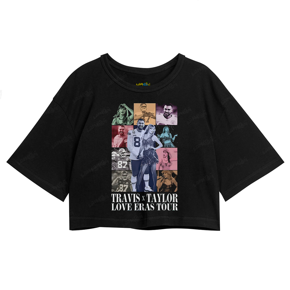 Cropped Oversized Algodão Travis x Taylor Love Eras Tour