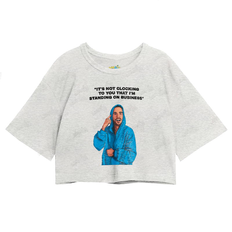 Cropped Oversized Algodão Justin Bieber Blusa Azul