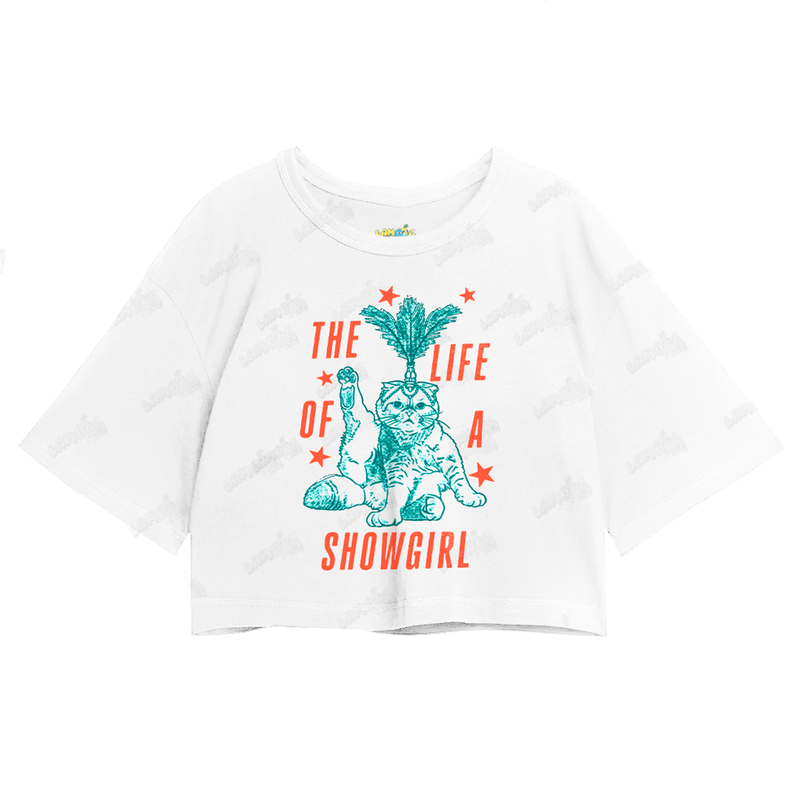 Cropped Oversized Algodão Taylor Swift Cat Showgirl