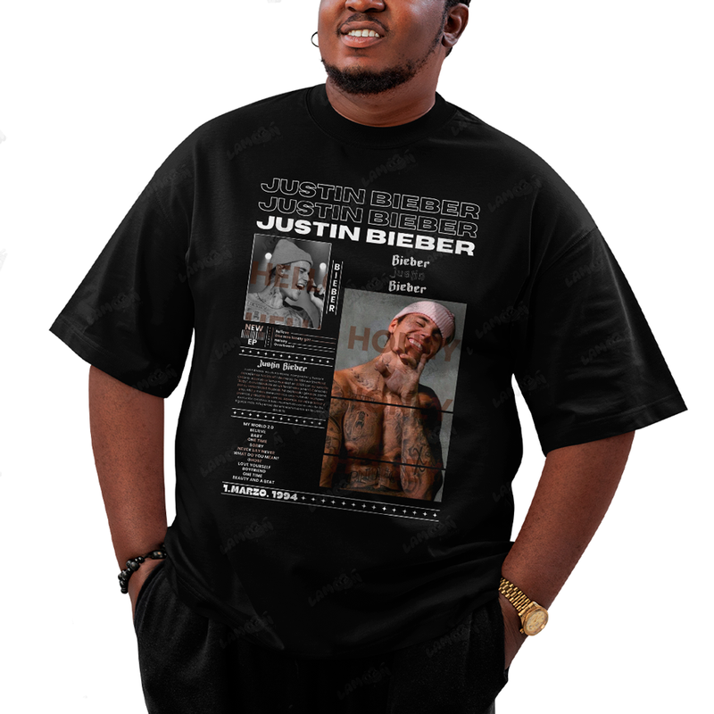 Camiseta Plus Size Algodão Justin Bieber New Ep