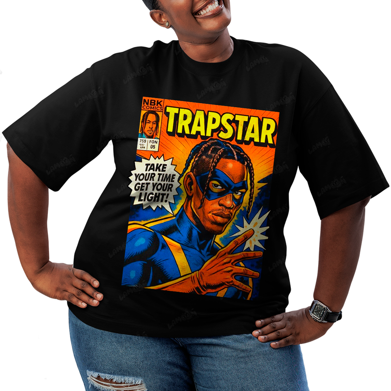 Camiseta Plus Size Algodão Travis Scott Trapstar Comics