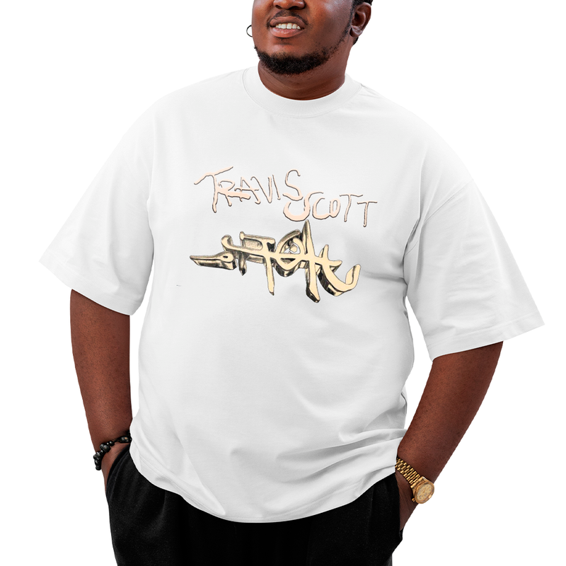 Camiseta Plus Size Algodão Travis Scott Grafite