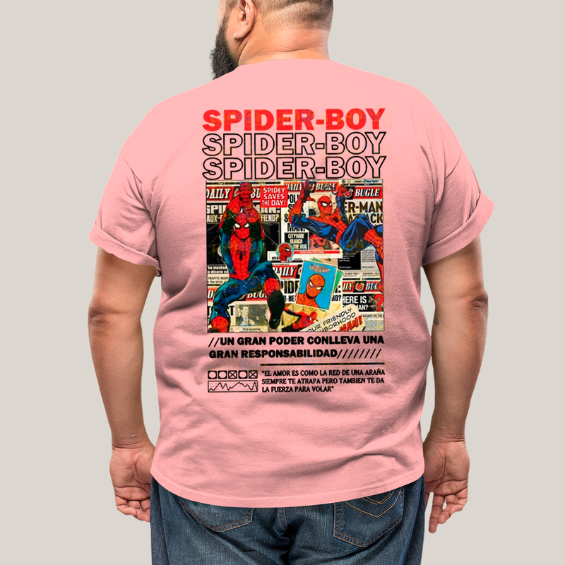 Camisa Algodão Unissex T shirt PLus Size Spider Boy & Spider Girl BFF ou casal FC