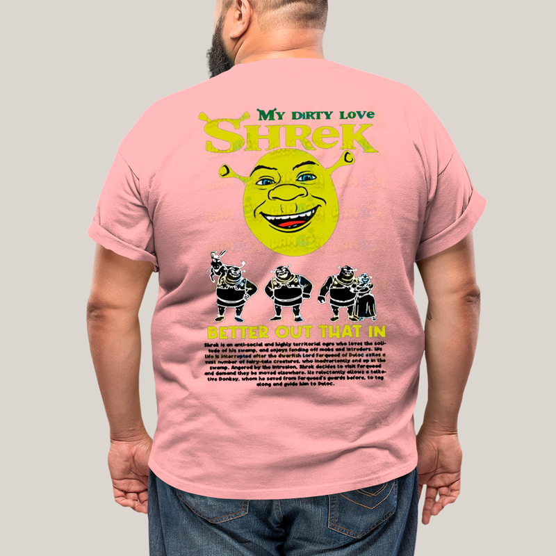 Camisa Algodão Unissex T shirt PLus Size Shrek & Fiona BFF ou casal FC