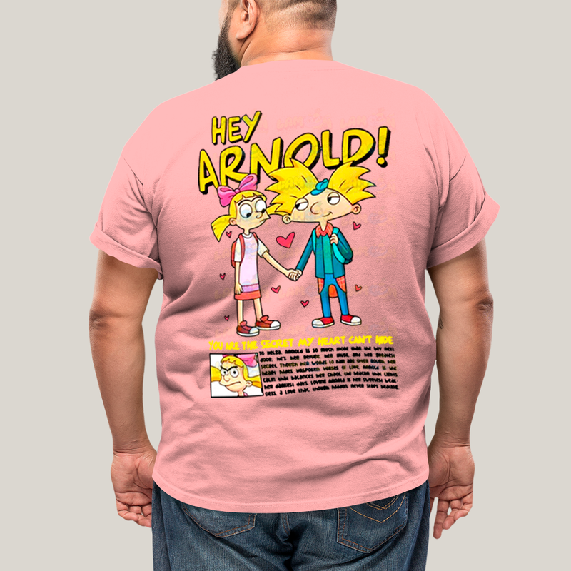 Camisa Algodão Unissex T shirt PLus Size Arnold & Helga BFF ou casal FC