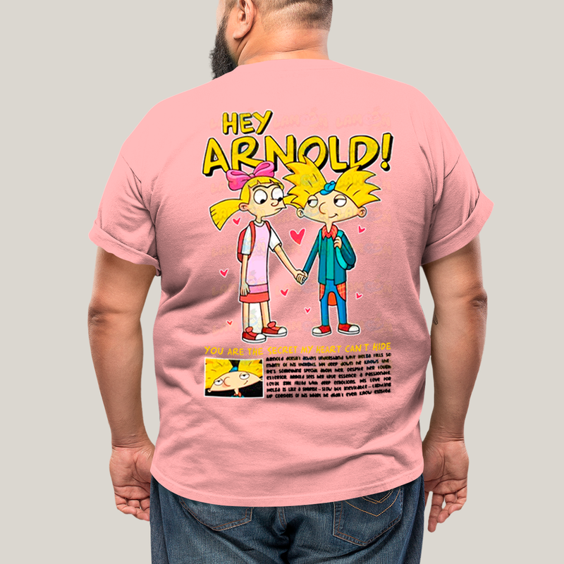 Camisa Algodão Unissex T shirt PLus Size Arnold & Helga BFF ou casal FC