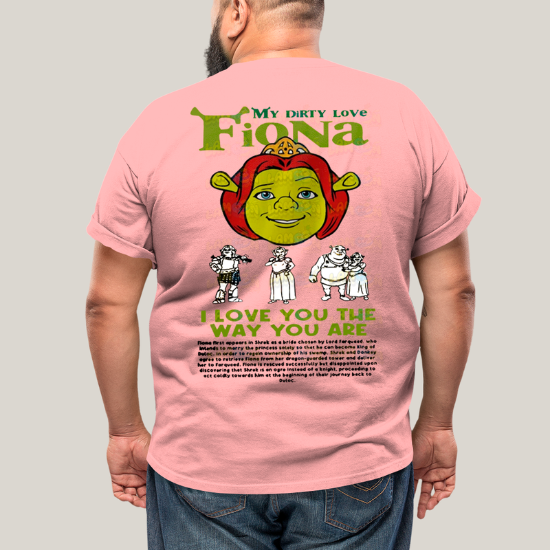 Camisa Algodão Unissex T shirt PLus Size Shrek & Fiona BFF ou casal FC
