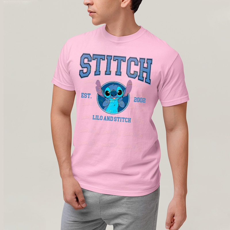 Camiseta Algodão Unissex T shirt Lilo & Stitch Est.2002