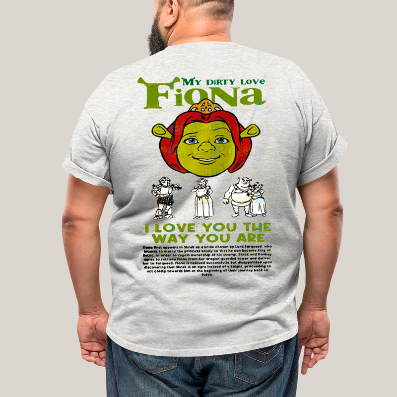 Camisa Algodão Unissex T shirt PLus Size Shrek & Fiona BFF ou casal FC