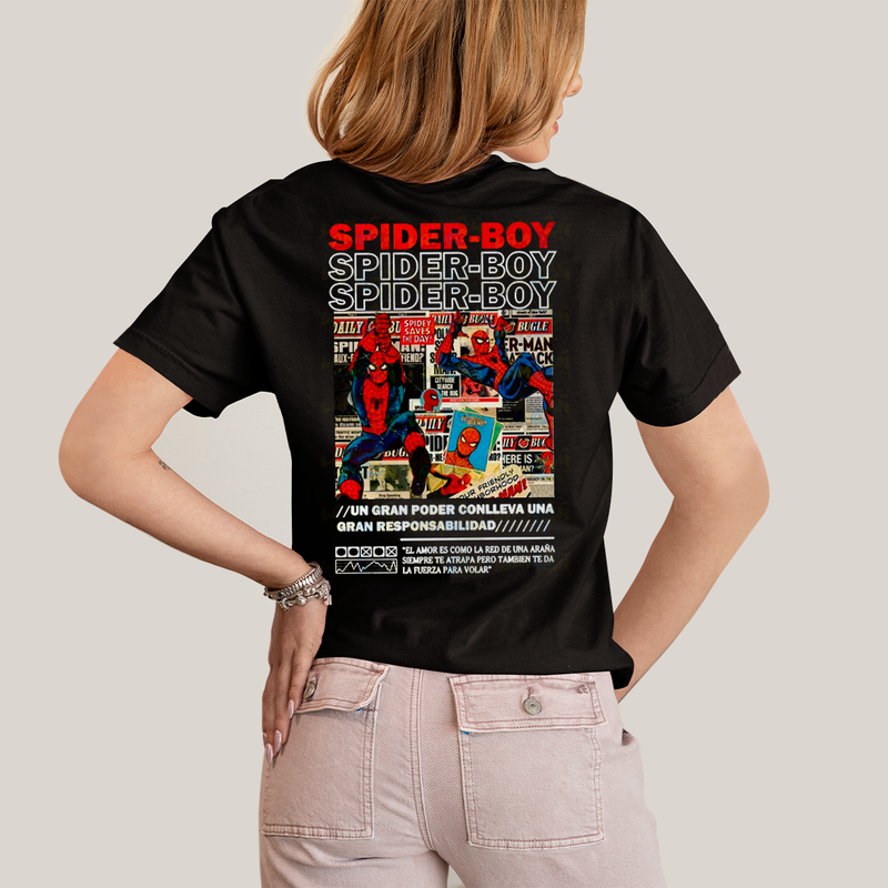 Camiseta Estampada Unissex Spider Boy e Spider Girl BFF ou casal FC