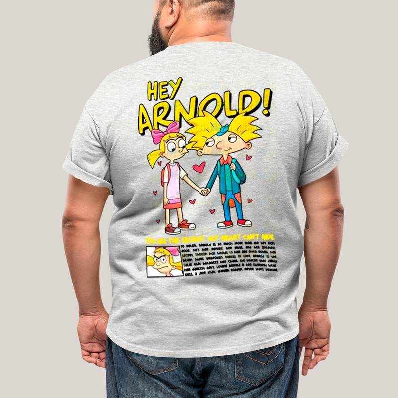 Camisa Algodão Unissex T shirt PLus Size Arnold & Helga BFF ou casal FC