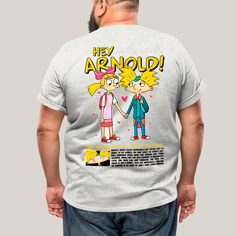 Camisa Algodão Unissex T shirt PLus Size Arnold & Helga BFF ou casal FC