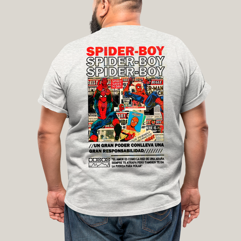 Camisa Algodão Unissex T shirt PLus Size Spider Boy & Spider Girl BFF ou casal FC
