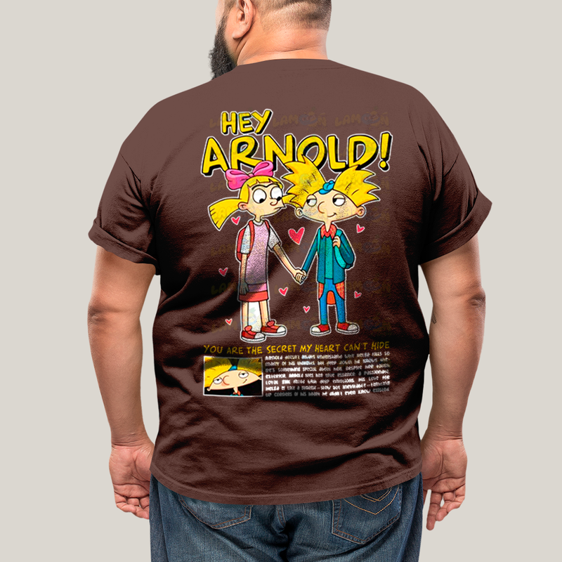 Camisa Algodão Unissex T shirt PLus Size Arnold & Helga BFF ou casal FC