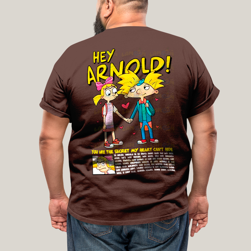 Camisa Algodão Unissex T shirt PLus Size Arnold & Helga BFF ou casal FC
