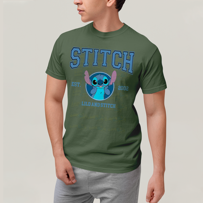 Camiseta Algodão Unissex T shirt Lilo & Stitch Est.2002