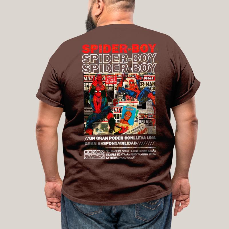 Camisa Algodão Unissex T shirt PLus Size Spider Boy & Spider Girl BFF ou casal FC