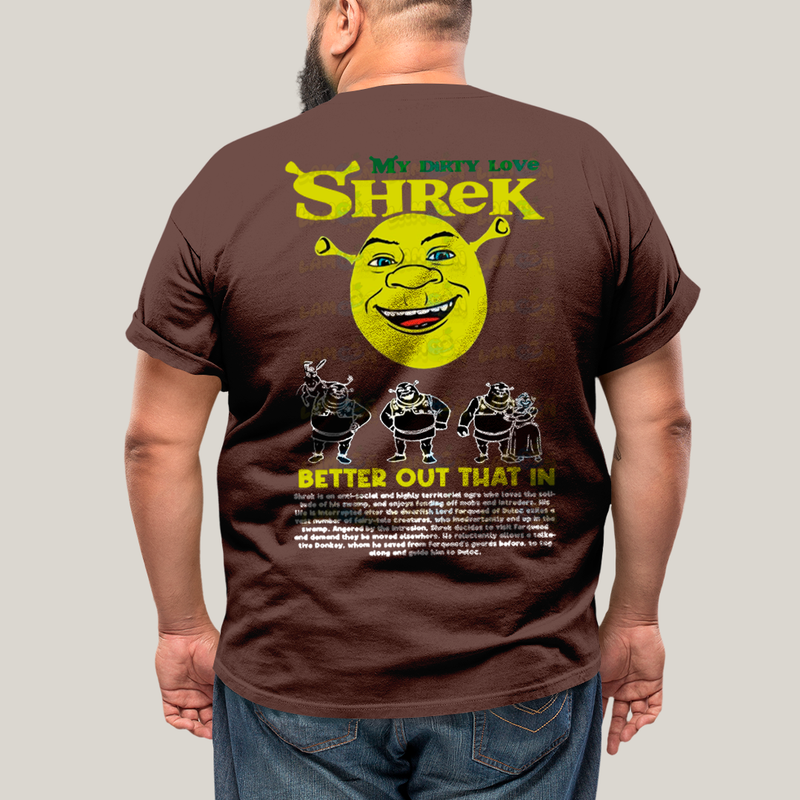 Camisa Algodão Unissex T shirt PLus Size Shrek & Fiona BFF ou casal FC