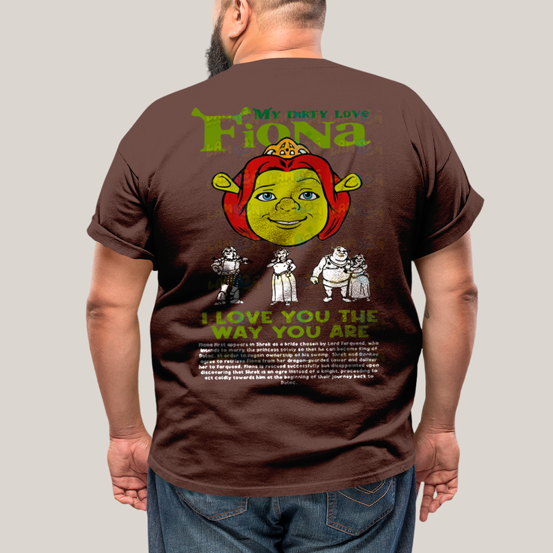 Camisa Algodão Unissex T shirt PLus Size Shrek & Fiona BFF ou casal FC