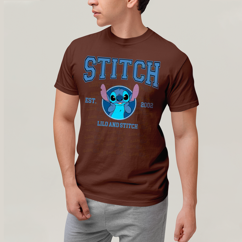 Camiseta Algodão Unissex T shirt Lilo & Stitch Est.2002