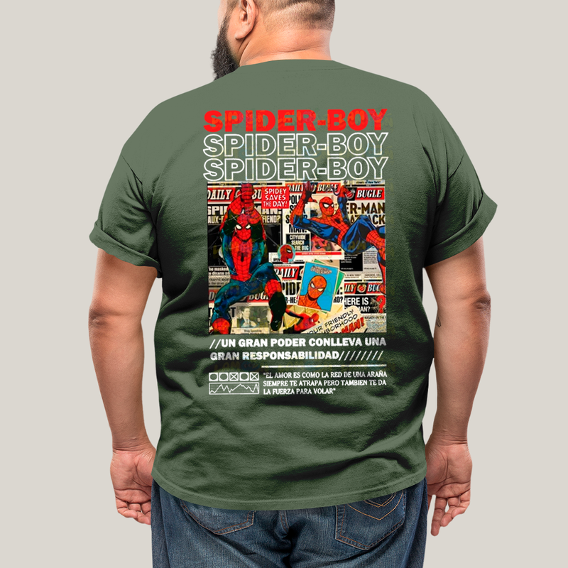 Camisa Algodão Unissex T shirt PLus Size Spider Boy & Spider Girl BFF ou casal FC