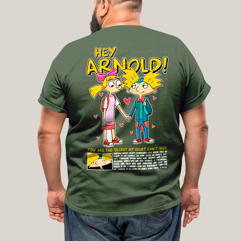 Camisa Algodão Unissex T shirt PLus Size Arnold & Helga BFF ou casal FC