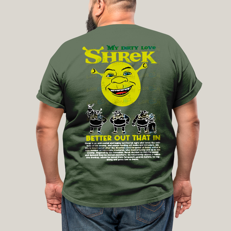 Camisa Algodão Unissex T shirt PLus Size Shrek & Fiona BFF ou casal FC