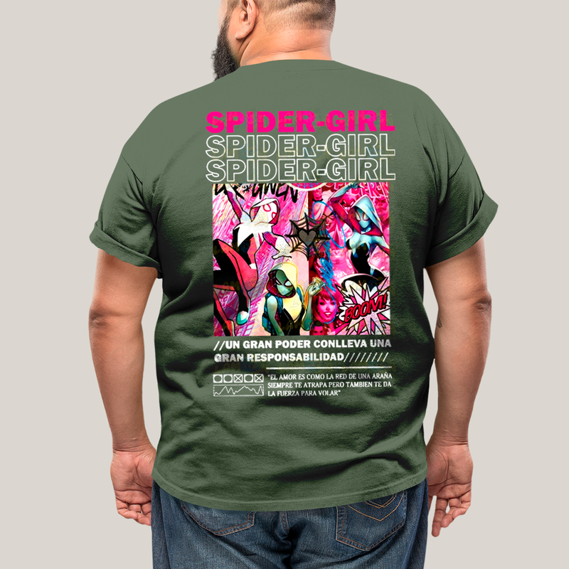 Camisa Algodão Unissex T shirt PLus Size Spider Boy & Spider Girl BFF ou casal FC