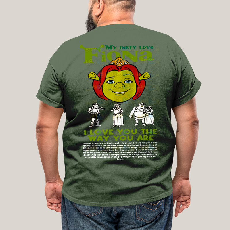 Camisa Algodão Unissex T shirt PLus Size Shrek & Fiona BFF ou casal FC