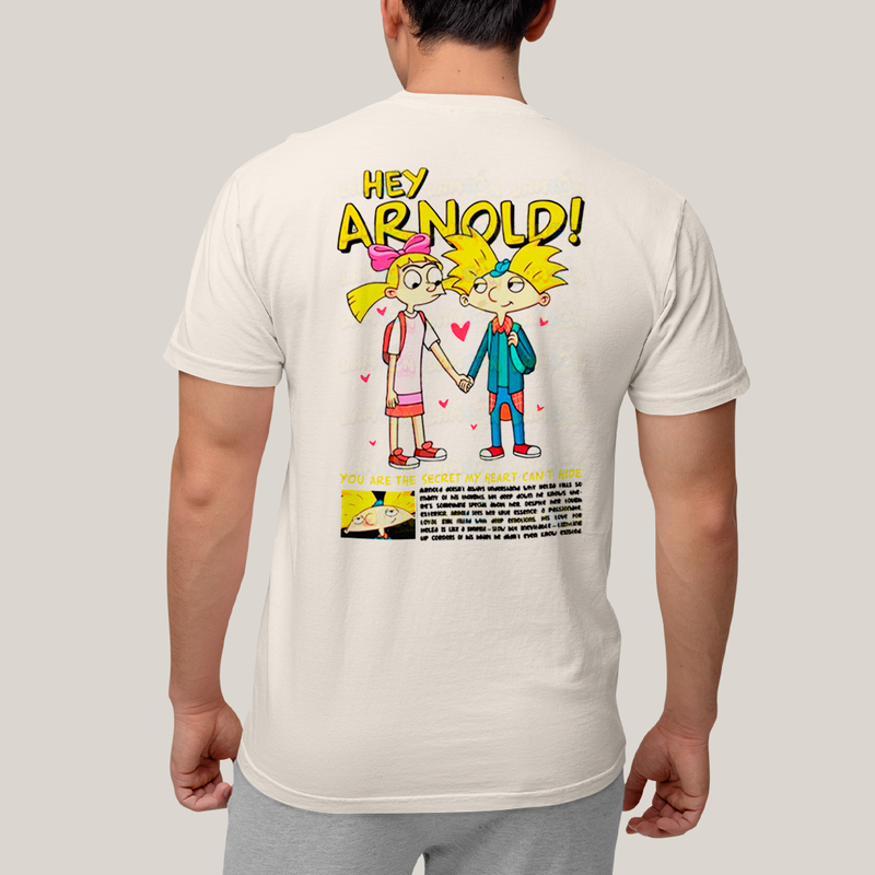 Camiseta Estampada Unissex Arnold e Helga BFF ou casal FC