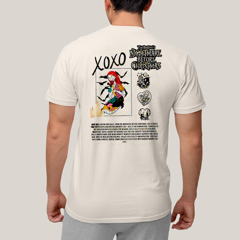 Camiseta Estampada Unissex Jack Skellington e Sally Girl BFF ou casal FC