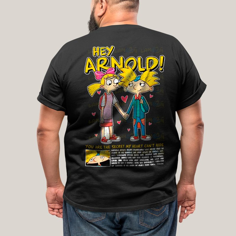 Camisa Algodão Unissex T shirt PLus Size Arnold & Helga BFF ou casal FC
