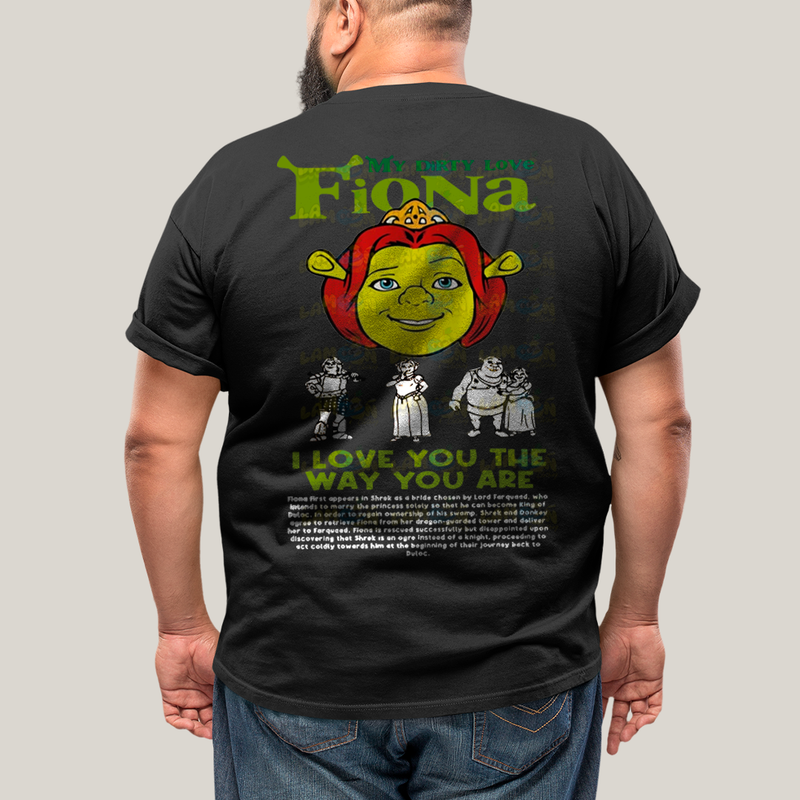 Camisa Algodão Unissex T shirt PLus Size Shrek & Fiona BFF ou casal FC