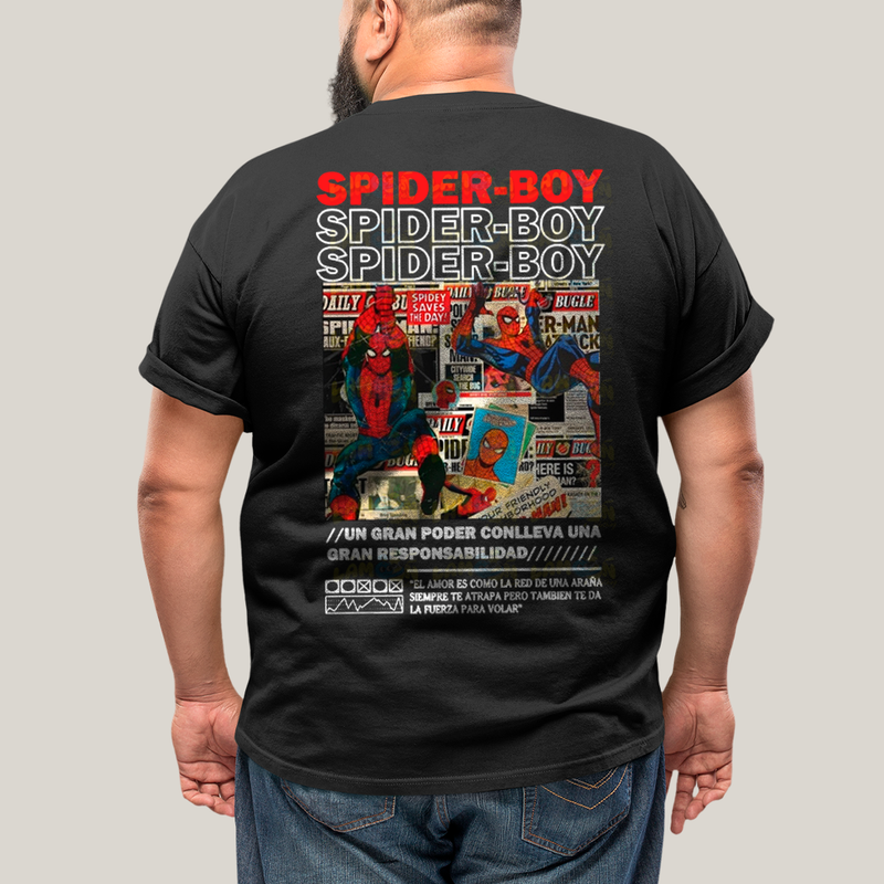 Camisa Algodão Unissex T shirt PLus Size Spider Boy & Spider Girl BFF ou casal FC