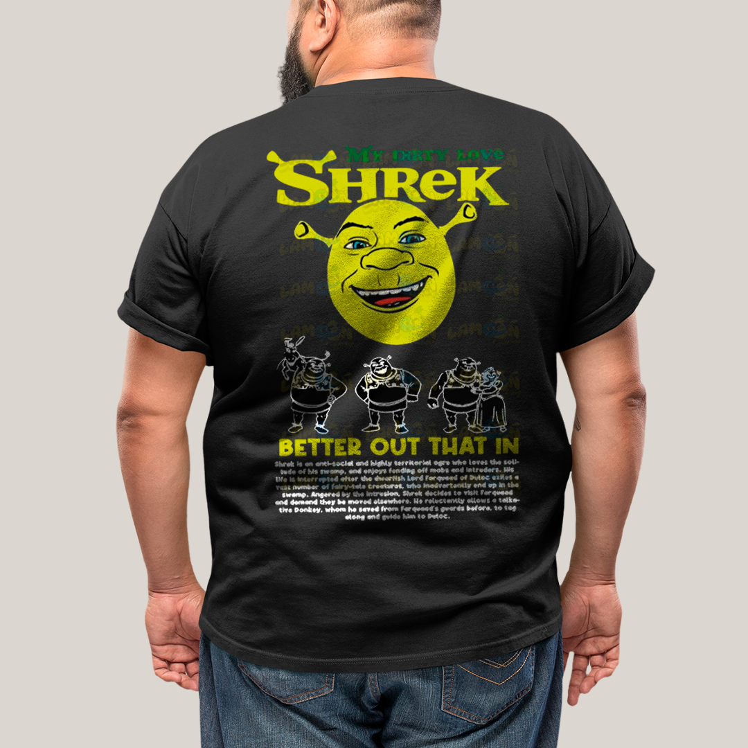 Camisa Algodão Unissex T shirt PLus Size Shrek & Fiona BFF ou casal FC