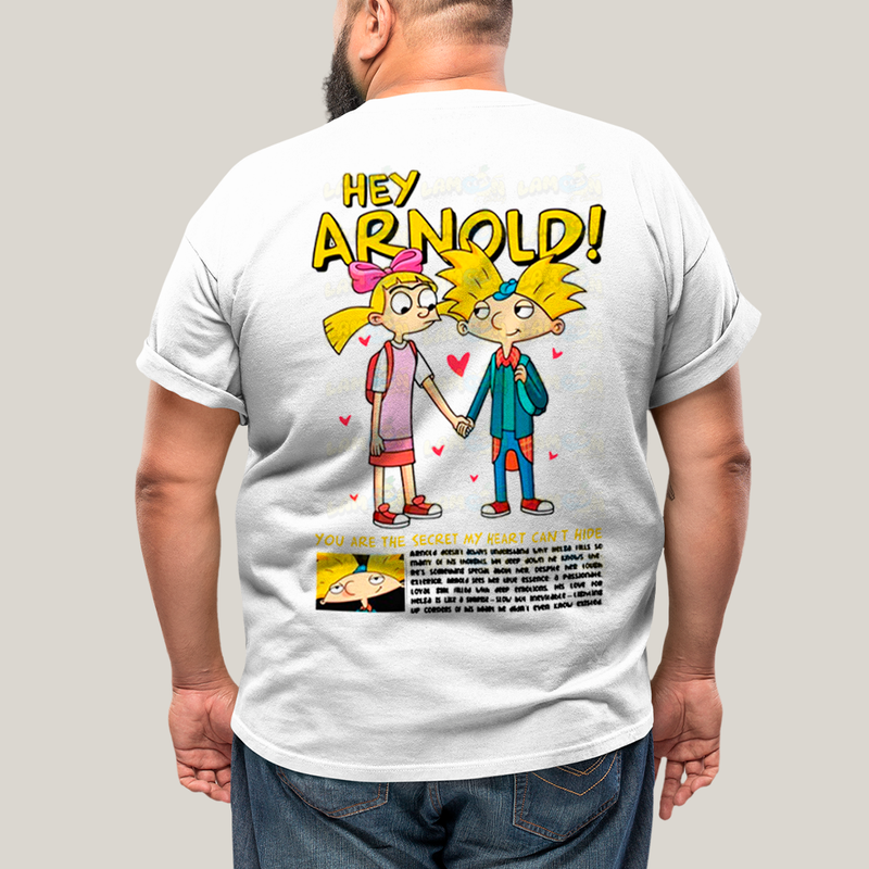 Camisa Algodão Unissex T shirt PLus Size Arnold & Helga BFF ou casal FC
