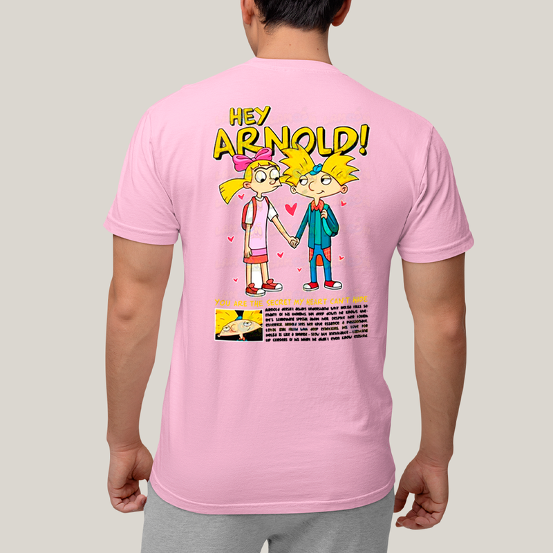 Camiseta Estampada Unissex Arnold e Helga BFF ou casal FC
