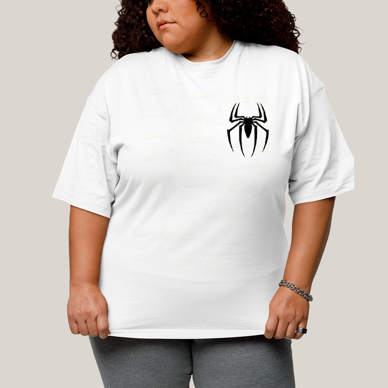 Camisa Algodão Unissex T shirt PLus Size Spider Boy & Spider Girl BFF ou casal FC
