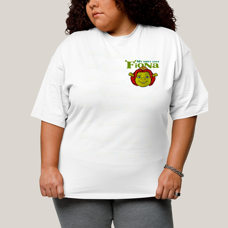 Camisa Algodão Unissex T shirt PLus Size Shrek & Fiona BFF ou casal FC