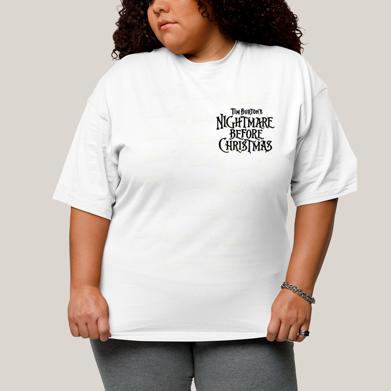 Camisa Algodão Unissex T shirt PLus Size Jack Skellington & Sally BFF ou casal FC
