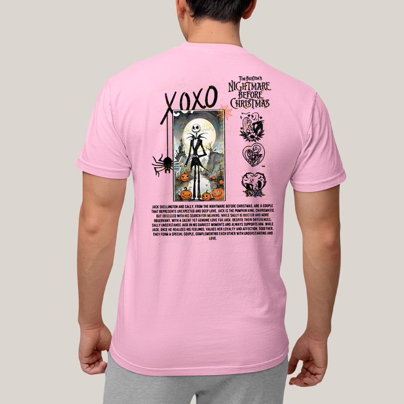 Camiseta Estampada Unissex Jack Skellington e Sally Girl BFF ou casal FC