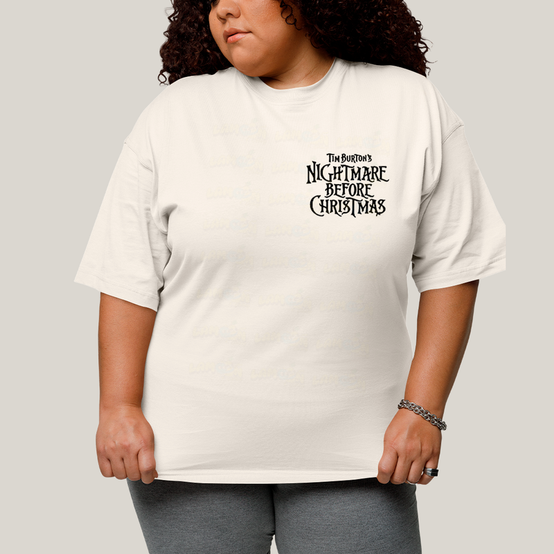 Camisa Algodão Unissex T shirt PLus Size Jack Skellington & Sally BFF ou casal FC