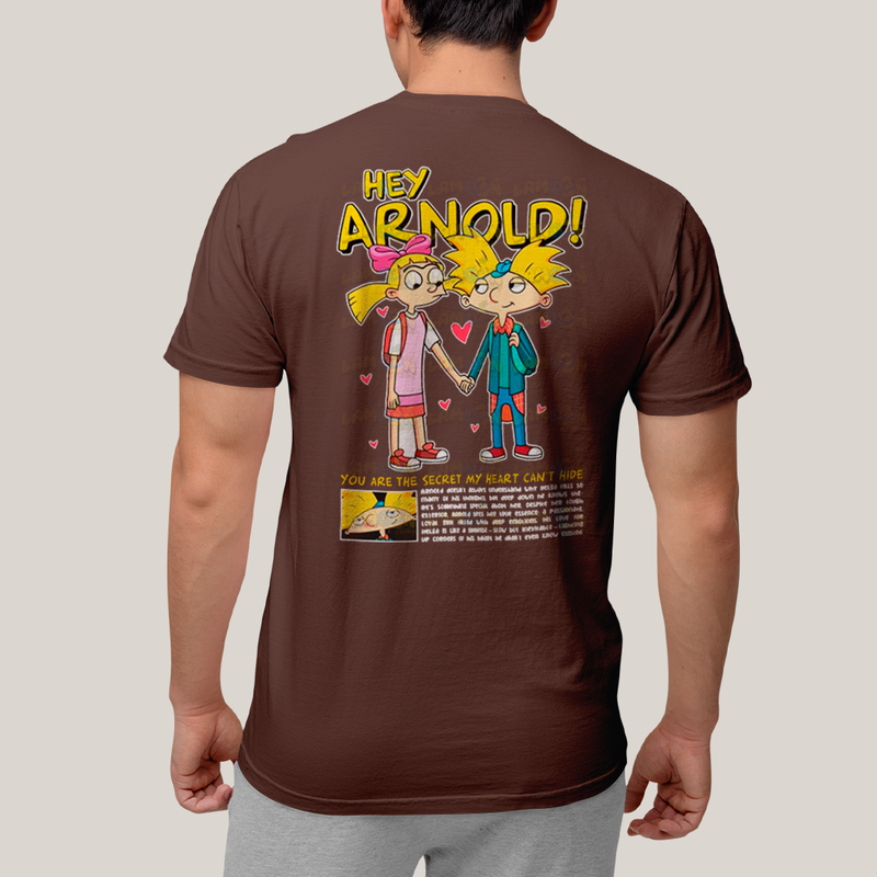 Camiseta Estampada Unissex Arnold e Helga BFF ou casal FC