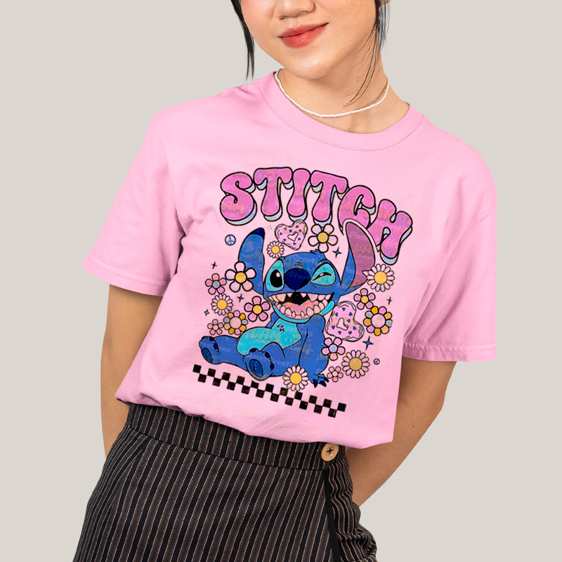 Camiseta Algodão Unissex T shirt Stitch Cute Vintage