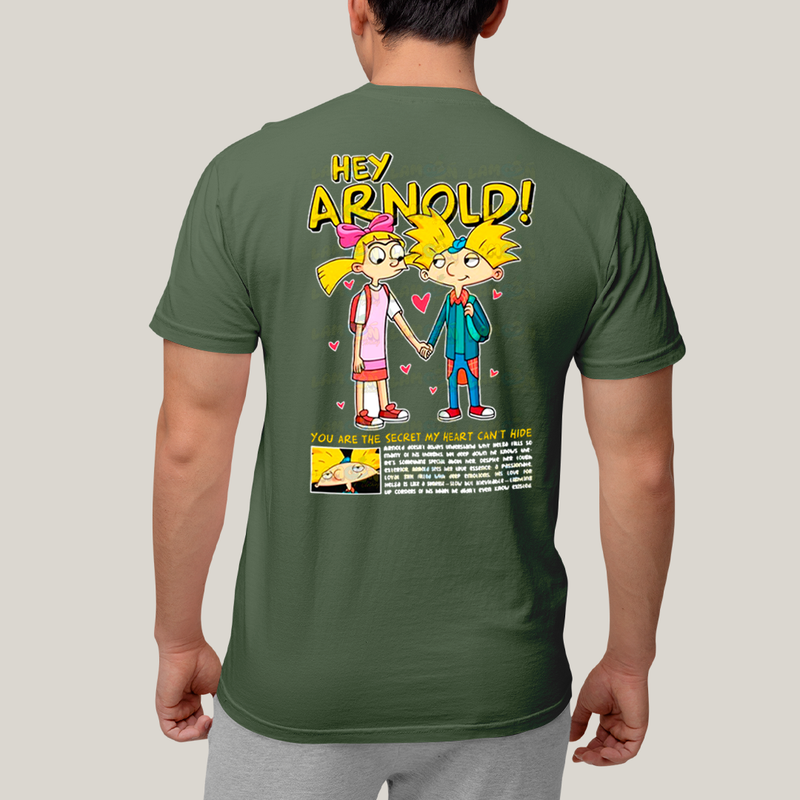 Camiseta Estampada Unissex Arnold e Helga BFF ou casal FC