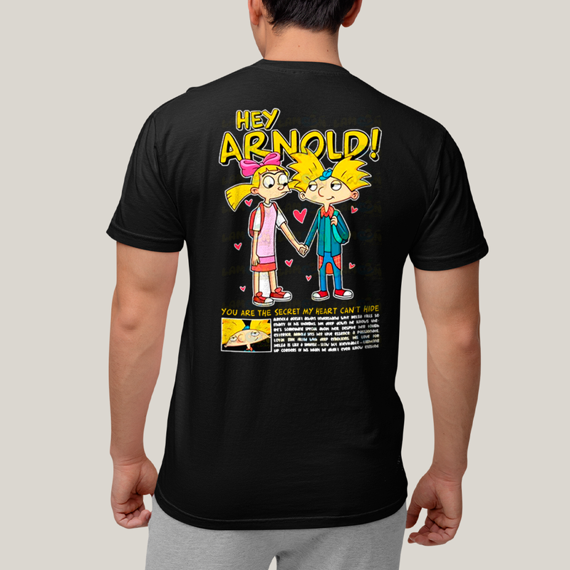 Camiseta Estampada Unissex Arnold e Helga BFF ou casal FC