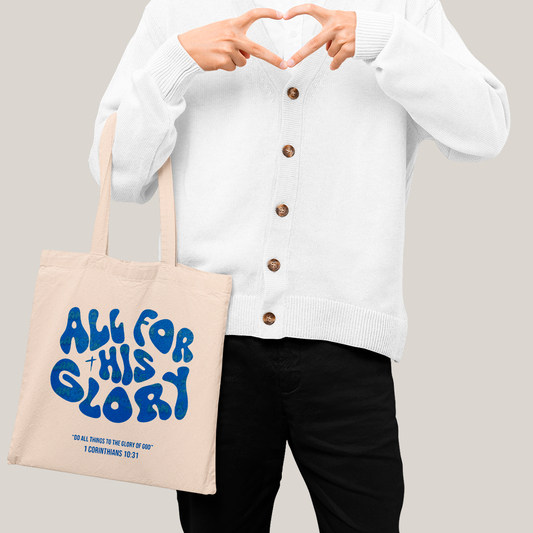 Sacola Ecobag Bolsa 38X40 Algodão- All For His Glory jesus glory of god