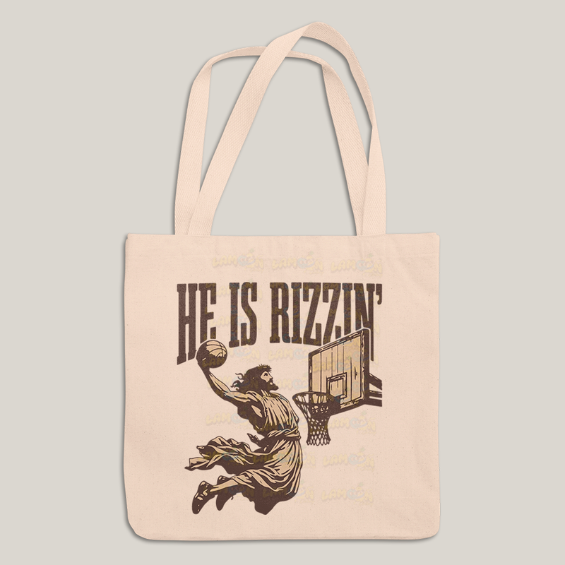 Sacola Ecobag Bolsa 38X40 Algodão- Jesus Cristo Jogando Basquete he is rizzin