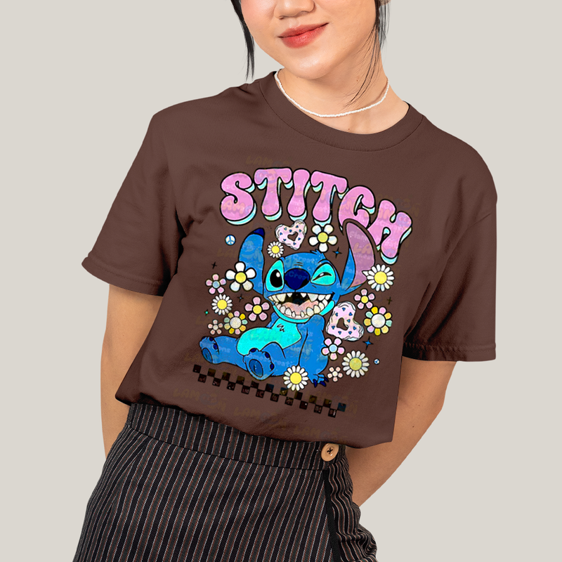 Camiseta Algodão Unissex T shirt Stitch Cute Vintage