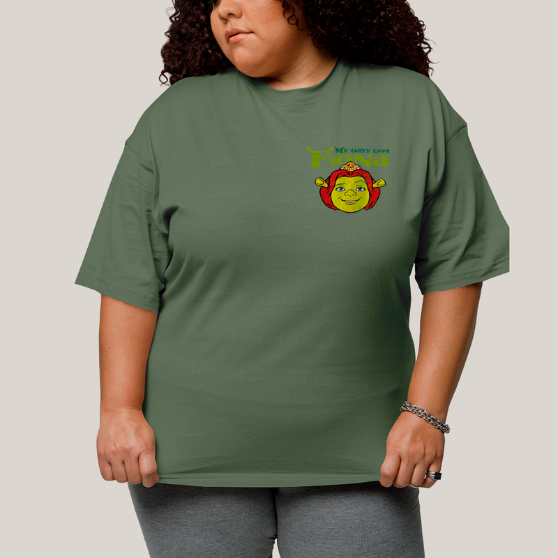 Camisa Algodão Unissex T shirt PLus Size Shrek & Fiona BFF ou casal FC